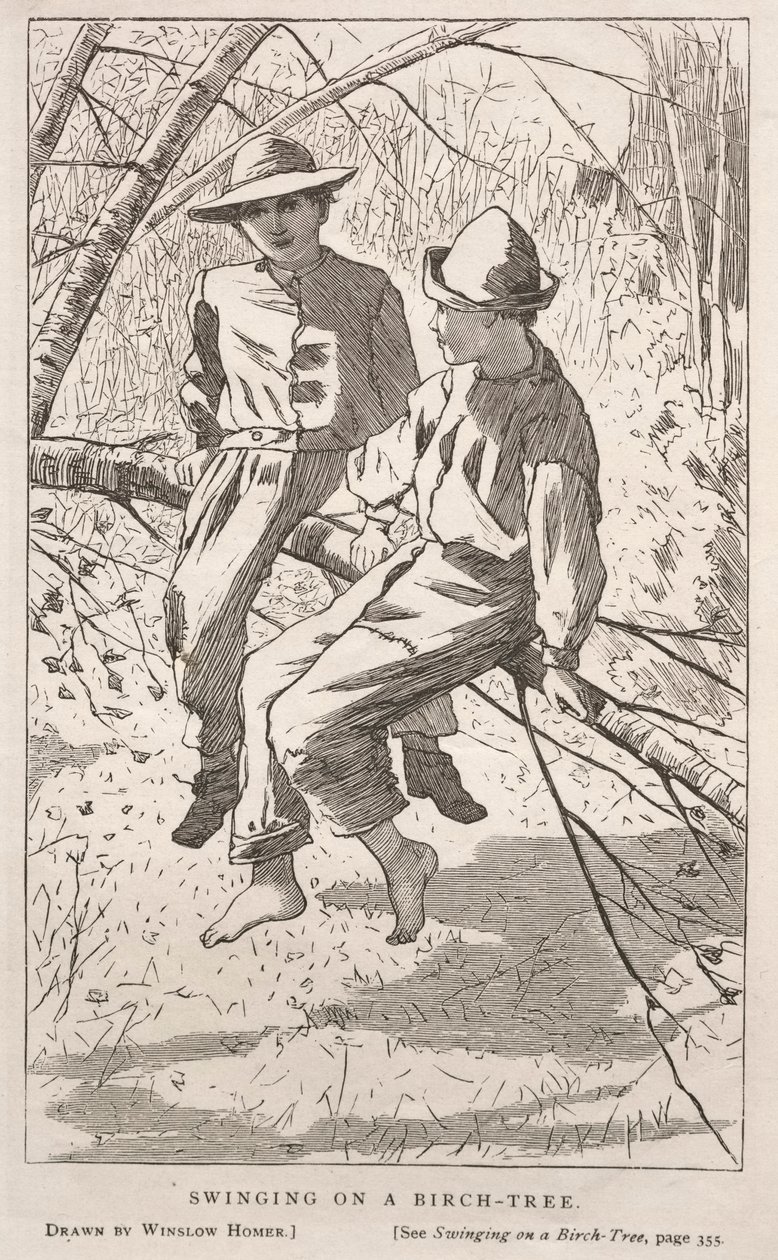 Svinger i et bjørketre, 1867. av Winslow Homer