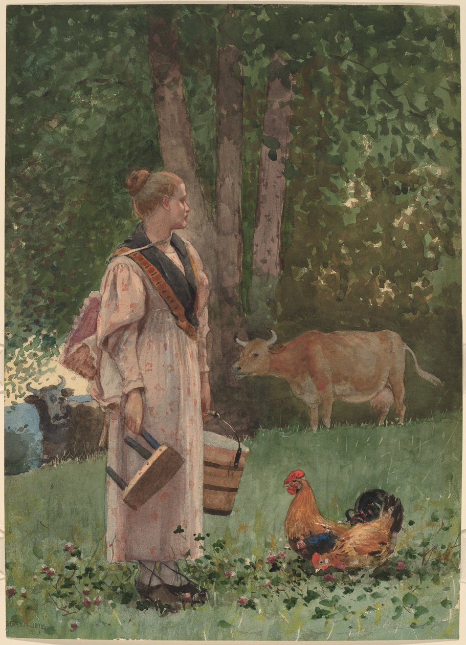 The Milk Maid, 1878. av Winslow Homer