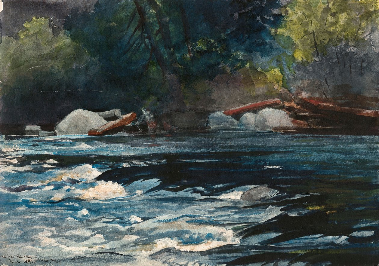 The Rapids, Hudson River, Adirondacks av Winslow Homer