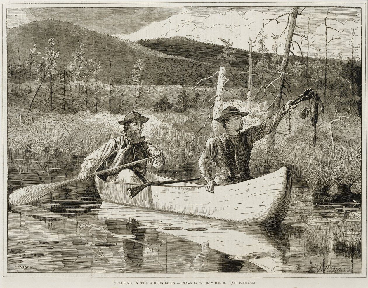 "Fangst i Adirondacks" av Winslow Homer