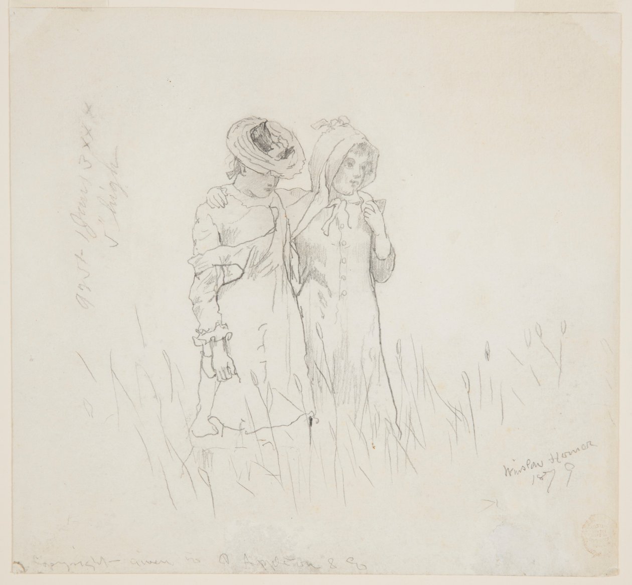 To jenter på et felt av Winslow Homer