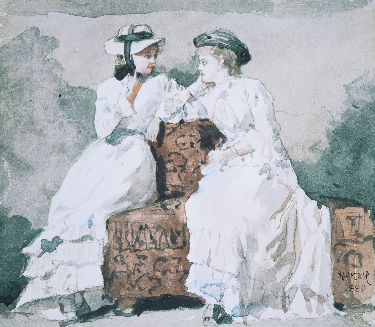 To damer, 1880. av Winslow Homer