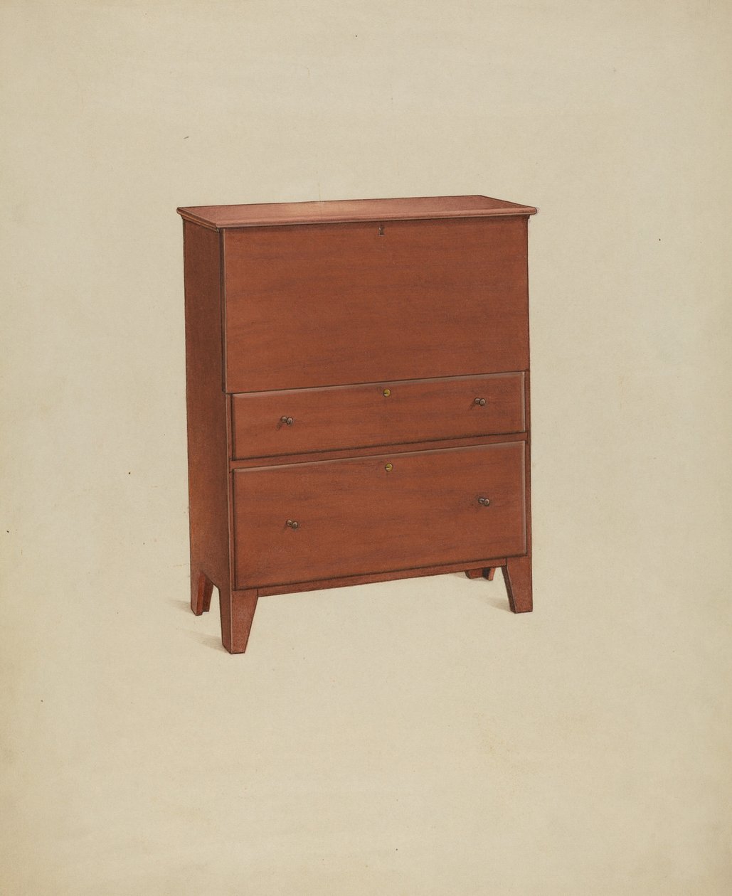 Shaker kommode, 1937. av Winslow Rich