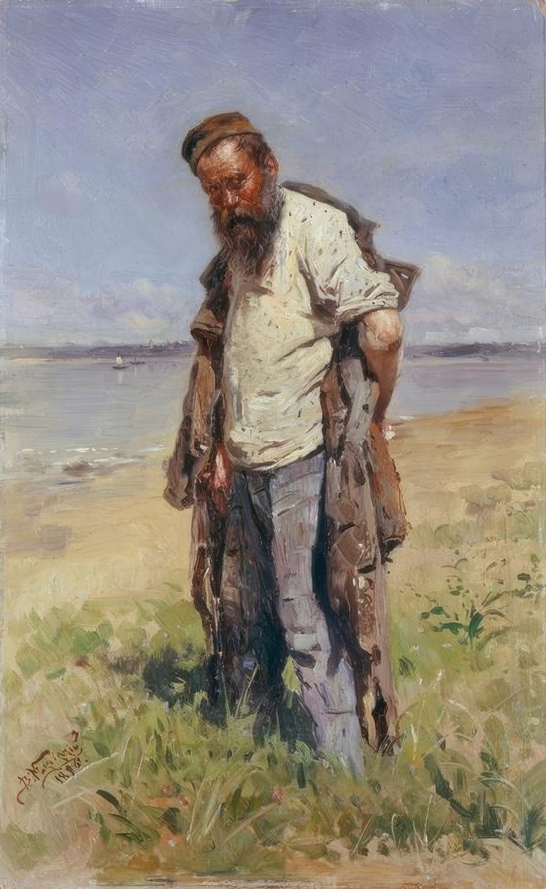 Mann ved elven av Wladimir Jegorowitsch Makowski