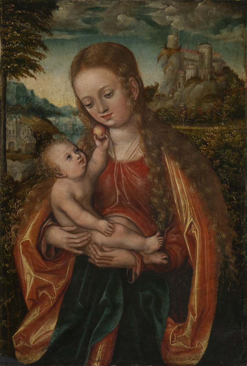 Madonna og barn av Workshop of Lucas Cranach the Elder  
