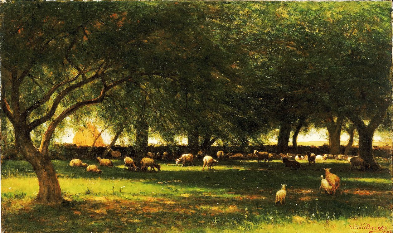 Middag i frukthagen, 1900. av Worthington Whittredge