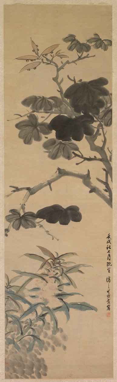 Blomstrende planter, 1862. av Wu Rangzhi