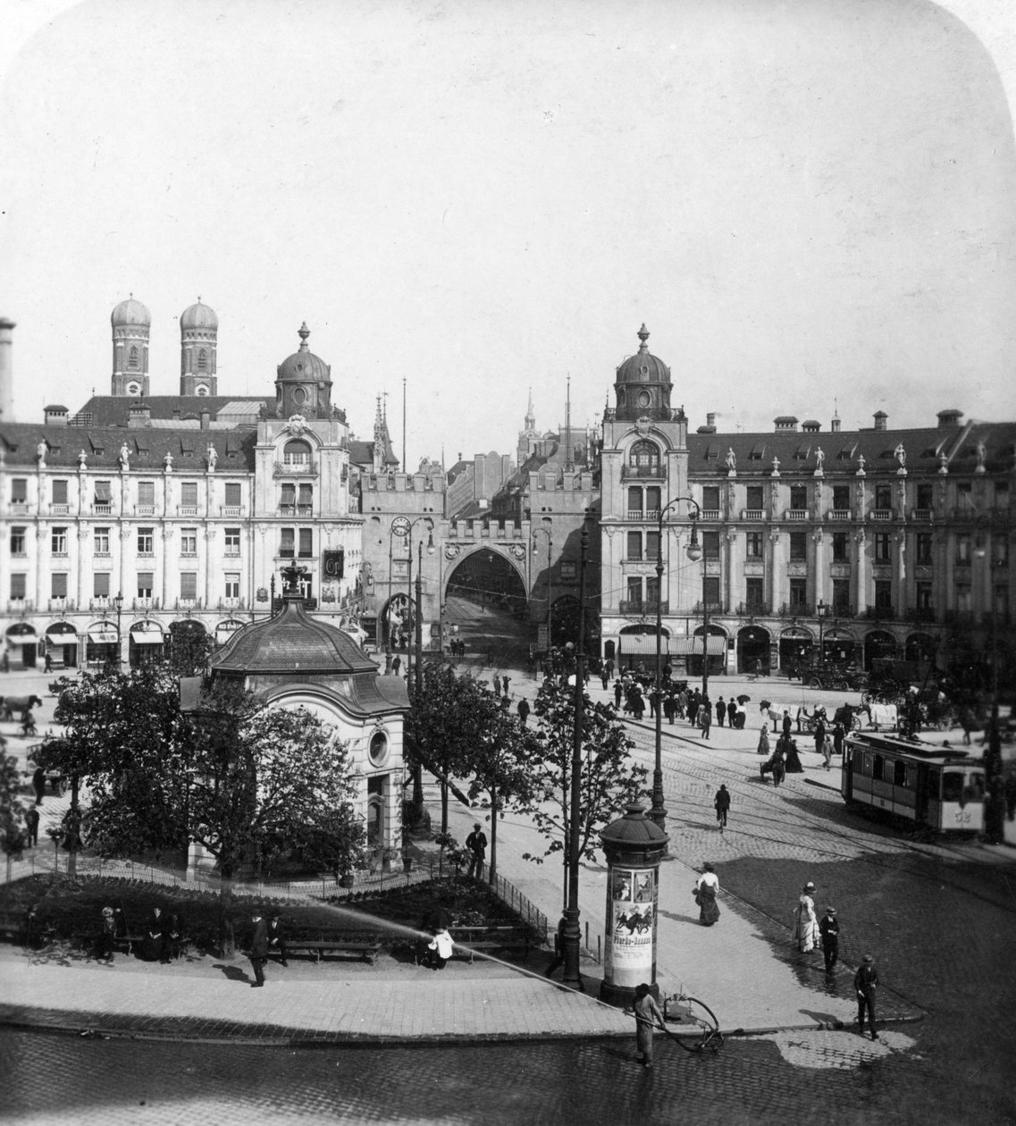 Karlsplatz, München, Tyskland, ca 1900-tallet. av Wurthle and Sons