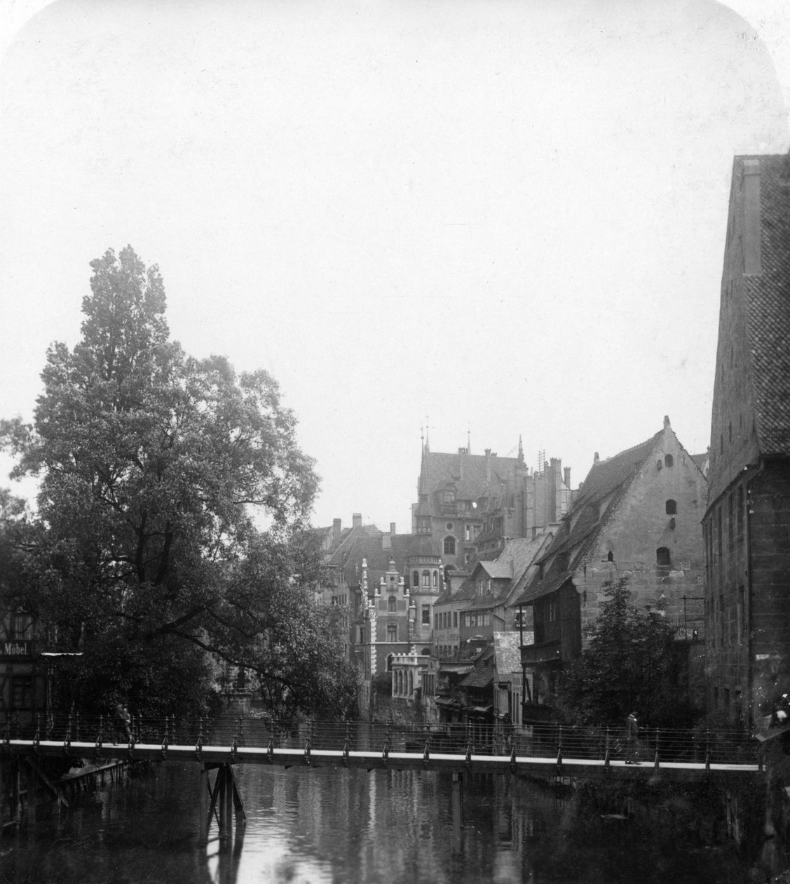 Pegnitz-elven, Nürnberg, Tyskland, ca 1900-tallet. av Wurthle and Sons