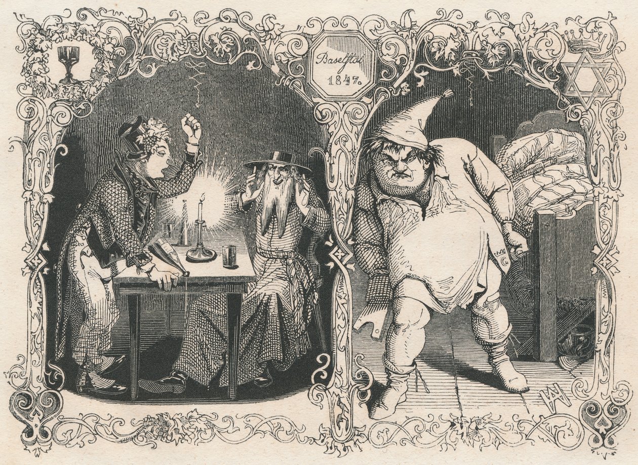 Gambrinus hører Bacchus og Noah av Xylographie