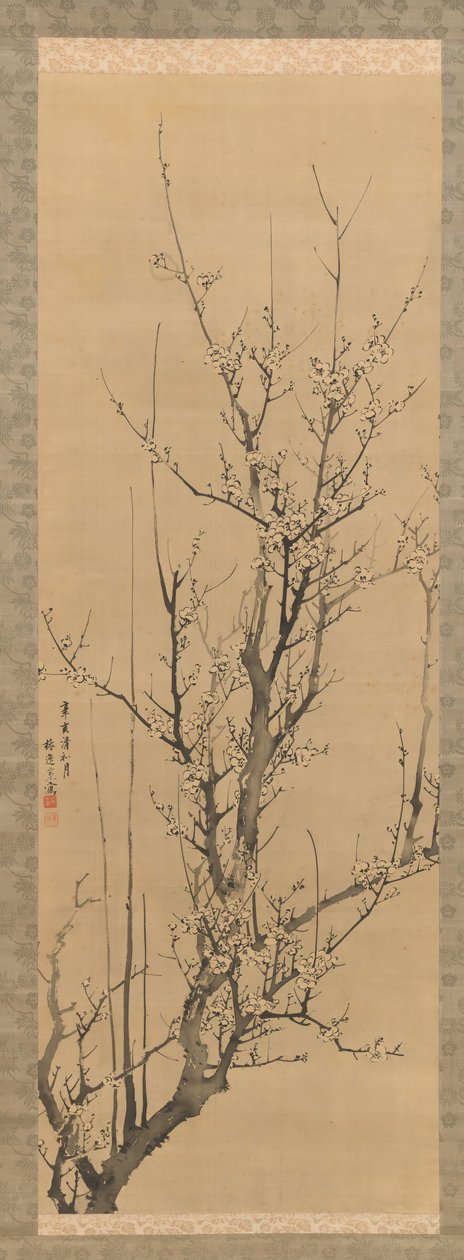 Plommeblomster, datert 1851. av Yamamoto Baiitsu