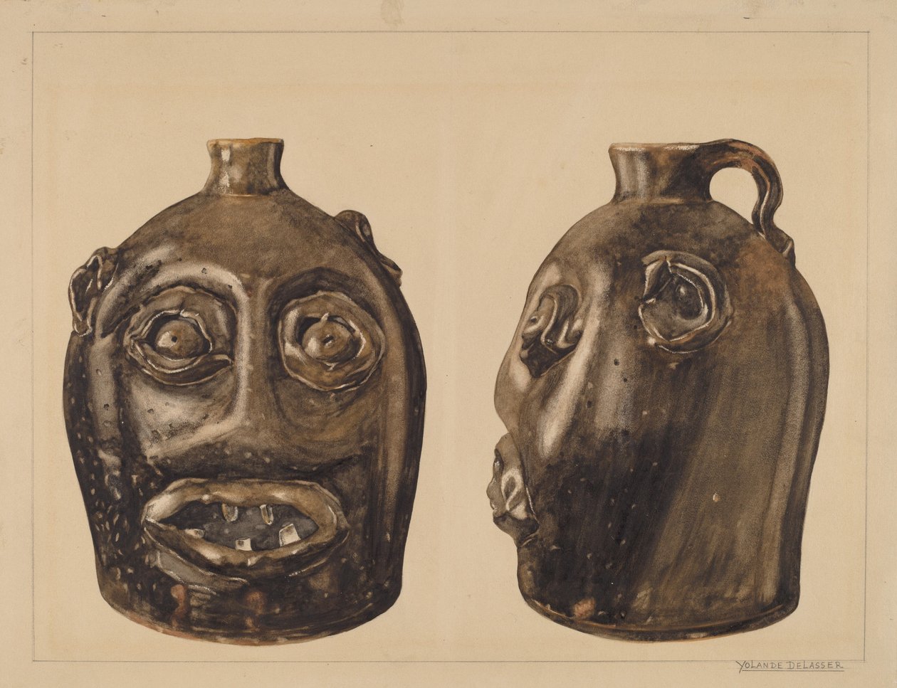 Grotesk kanne, ca. 1936. av Yolande Delasser