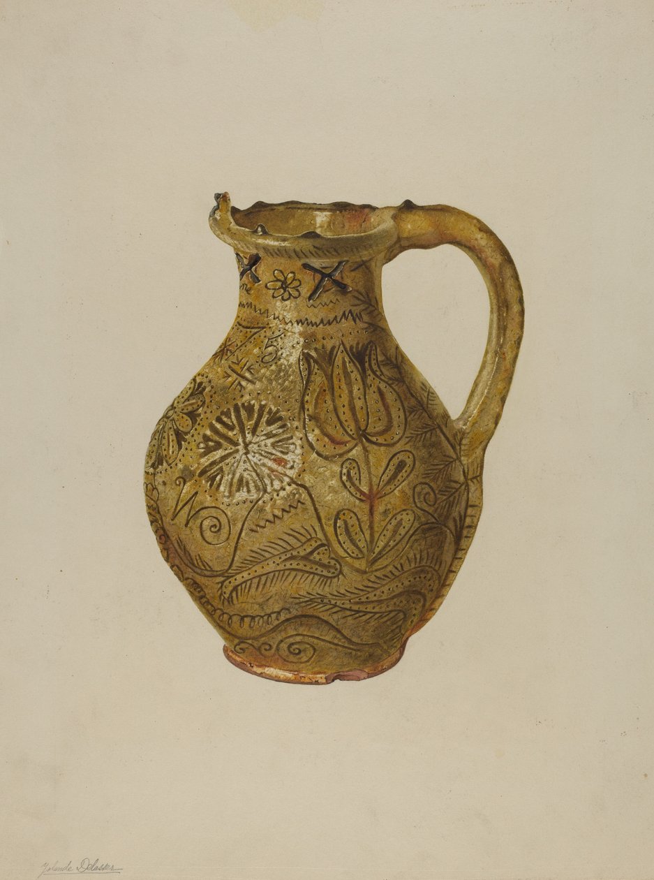 Pennsylvania German Puzzle Jug, ca. 1938. av Yolande Delasser