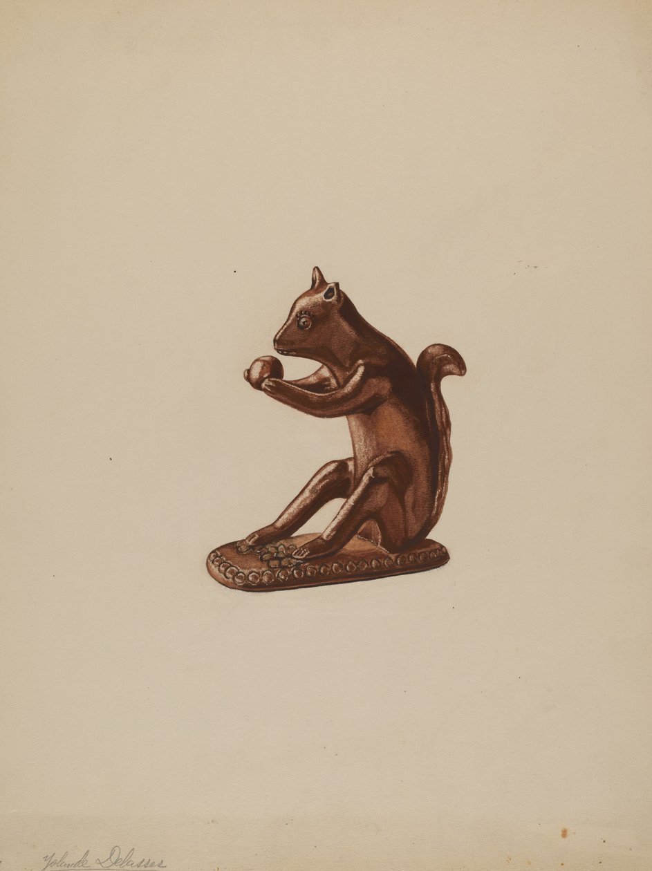 Ekornstatuett, ca. 1937. av Yolande Delasser
