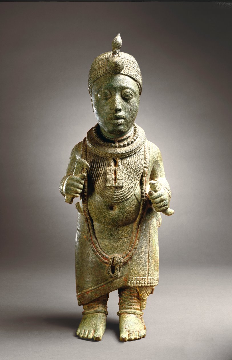 Figur av en Oni, Ife (sinkmessing), ca. 14. årh. av Yoruba Culture