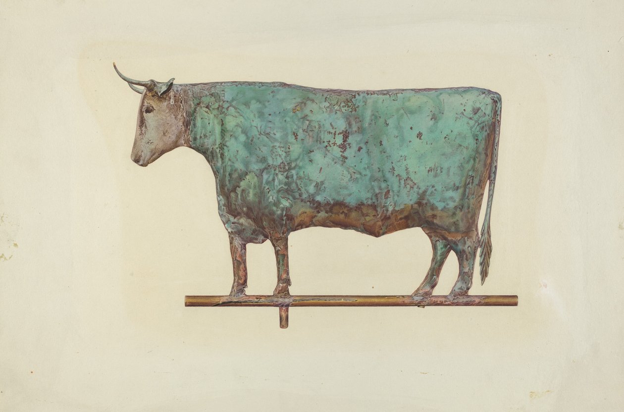 Steer Weather Vane, ca. 1941. av Zabelle Missirian