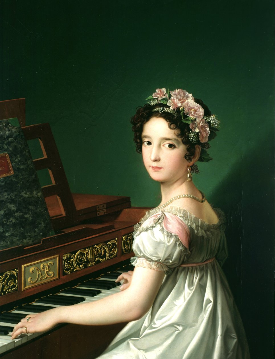 Manuela González Velázquez, spiller piano av Zacarias Gonzalez Velazquez