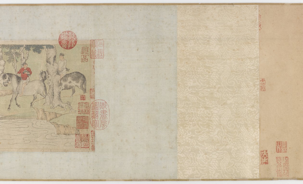 Hester og brudgom som krysser en elv, Yuan eller tidlig Ming-dynastiet, 1300-tallet av Zhao Mengfu Chao Meng Fu or