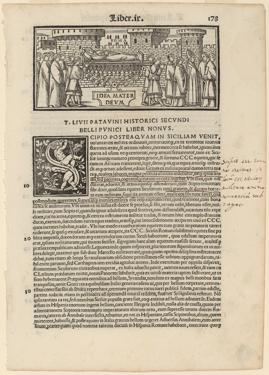 Side fra Livius Historiabum Libri, 1520. av Zoan Andrea