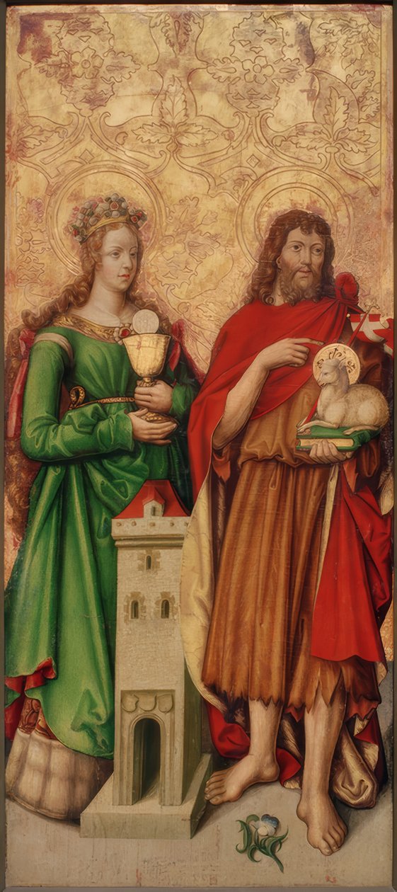 St. Barbara og døperen Johannes av Zürcher Veilchenmeister
