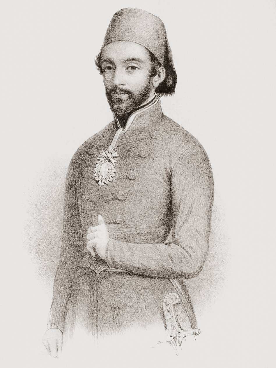 Abdulmejid I, det 31. Sultan osmanske riket. Portrett. av . .