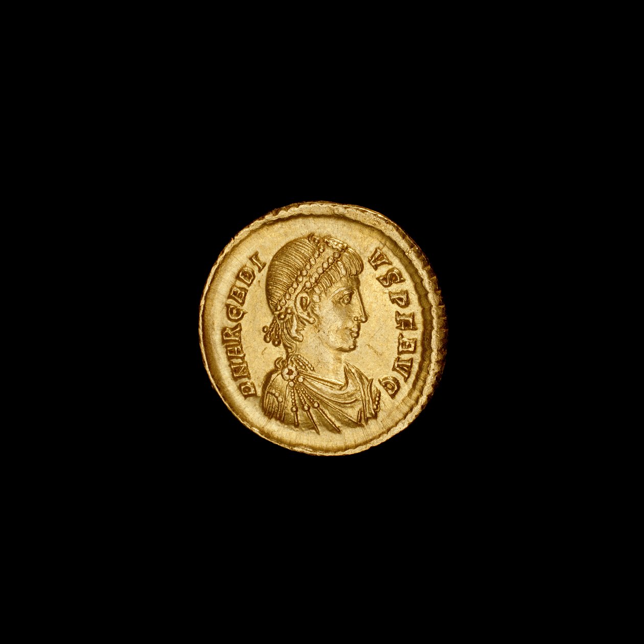 Gammel Konstantinopel-mynt som viser Arcadius, 383-408AD (bilde) av Hippolyte Lalaise Devéria