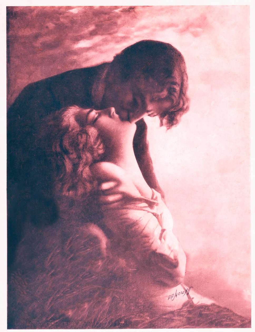 Par kysser. ca 1920 (illustrasjon) av . .