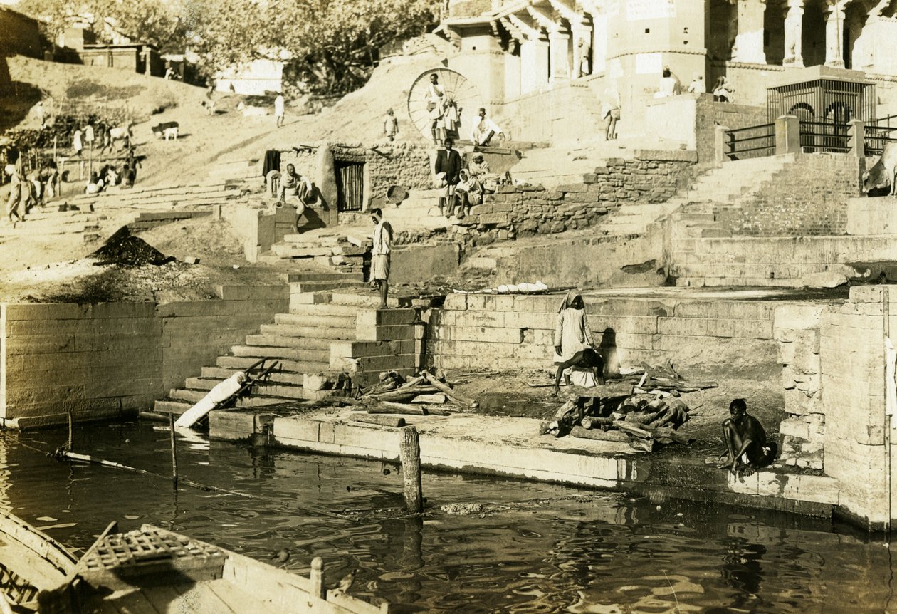 Kremasjon på Ganges av Hippolyte Lalaise Devéria