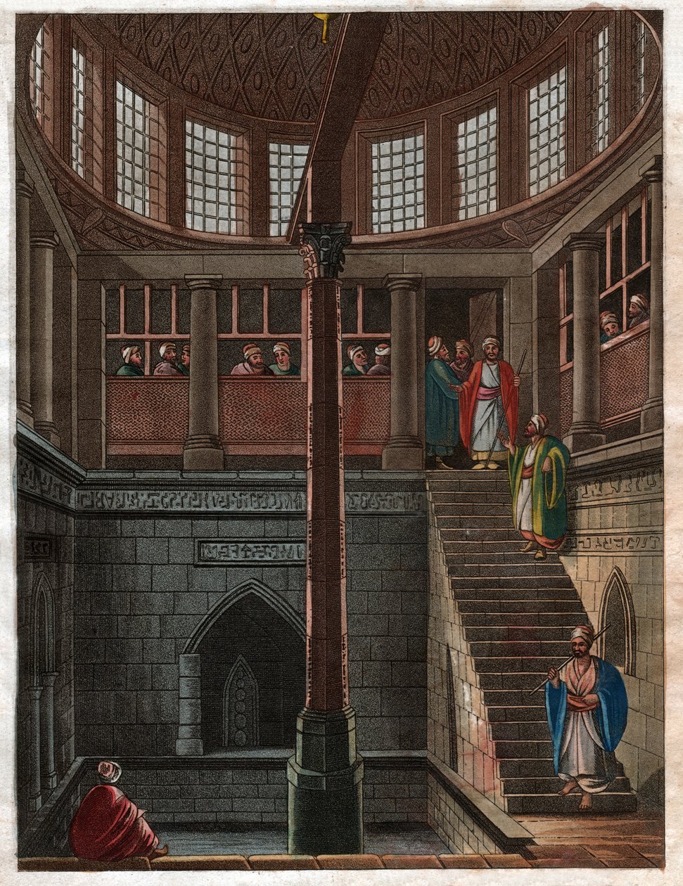 Cairo Nilometer. rundt 1811 (gravering) av . .