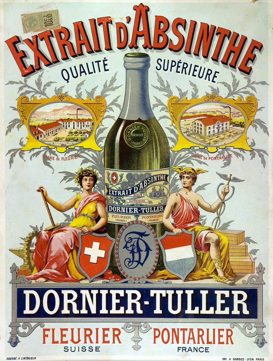 Annonse for Ornier Tuller absint, kromolitografi 1890 av Frederick (attr. to) Barnard
