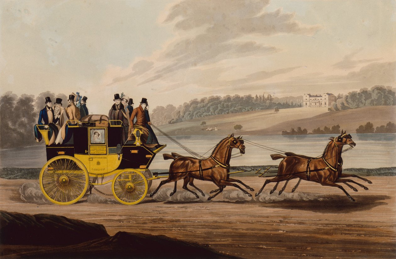 Royal Telegraph Manchester (farget gravering) av . .