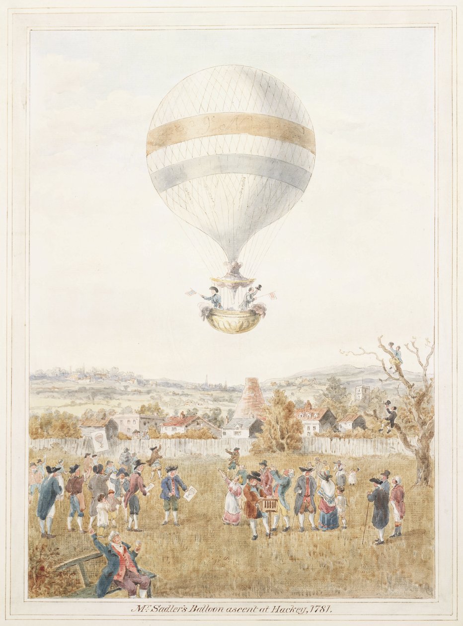 Sadlers ballongoppstigning fra Hackney av Frederick (attr. to) Barnard