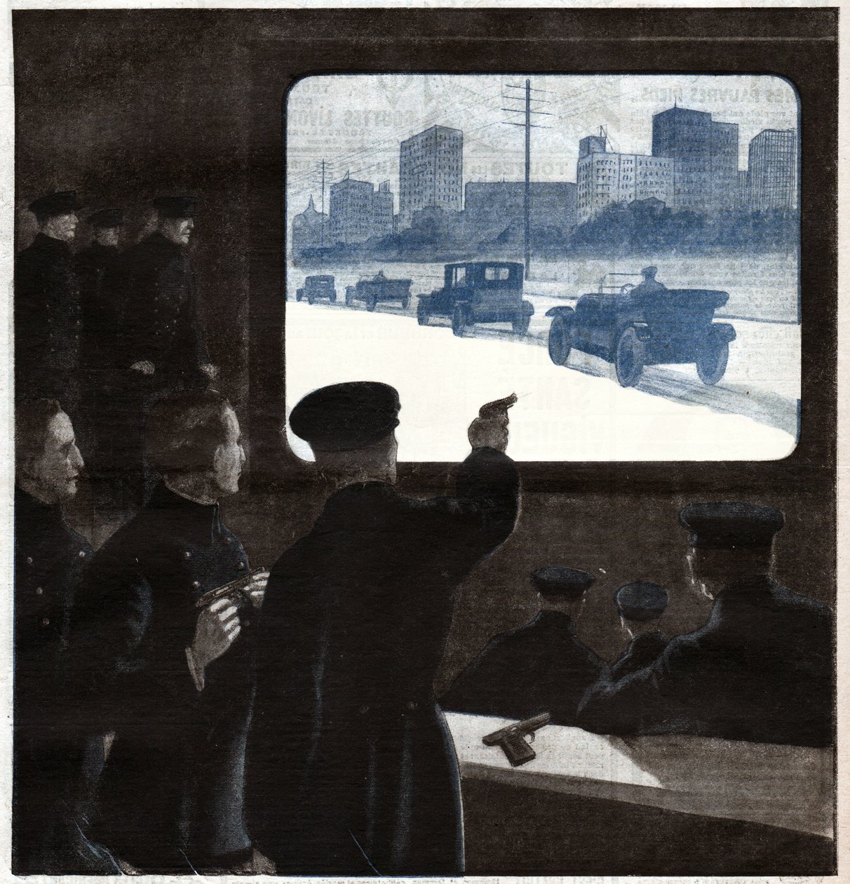 Politiets skytemøte. Politimenn skytetrening. av Ferdinand Georg Waldmuller