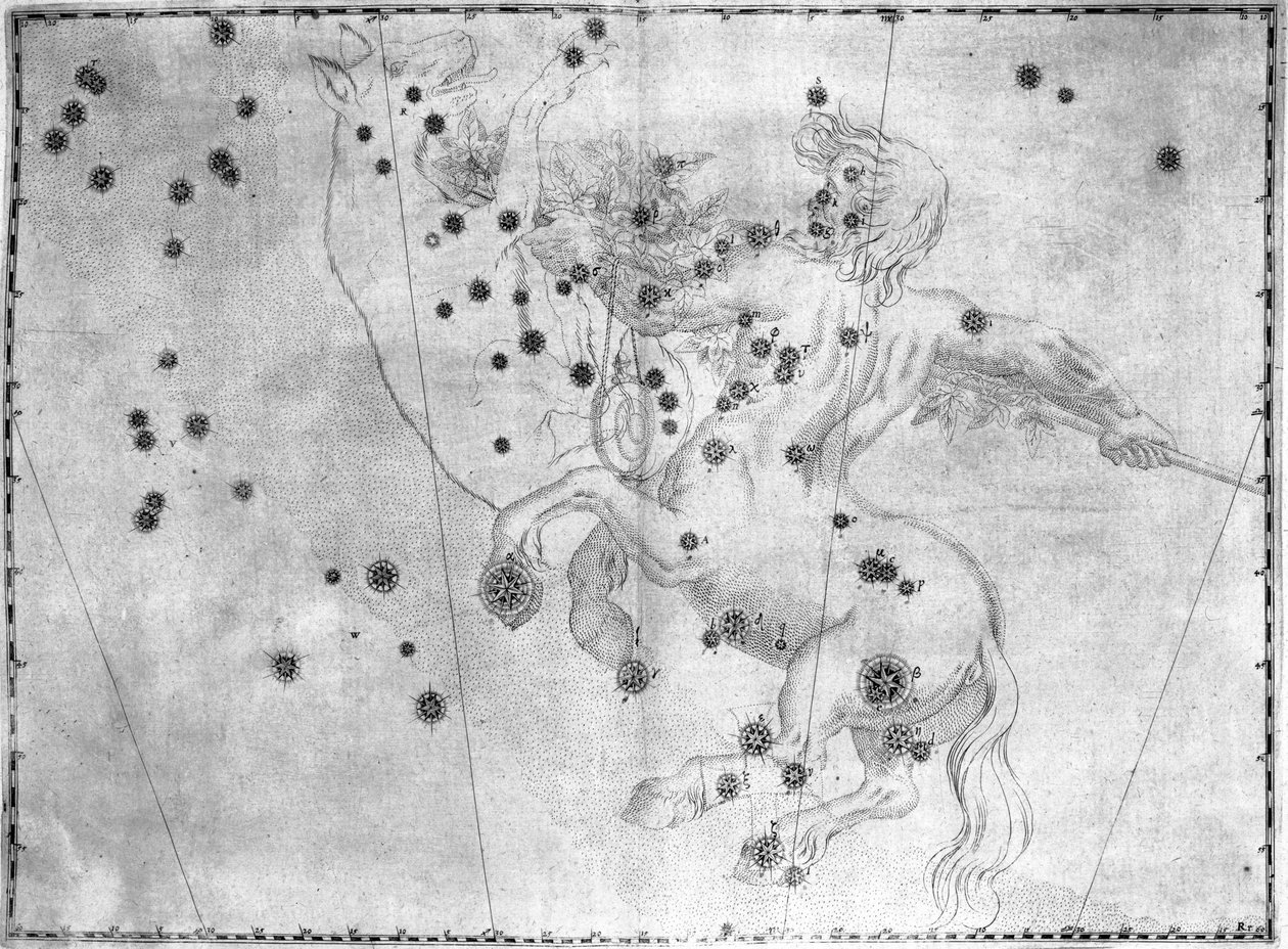 Konstellasjonen Centaurus, med Alpha Centauri av Frederick (attr. to) Barnard