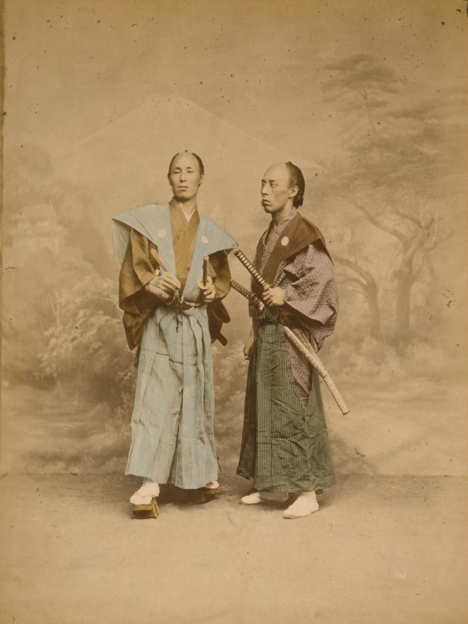 To japanske menn, muligens samurai, ca. 1877 (bilde) av . .