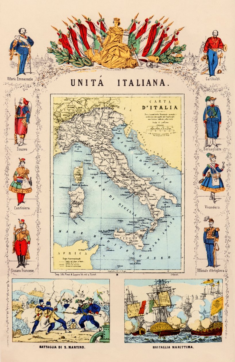 UNITED ALLEGORIA ITALIA 1860 av . .