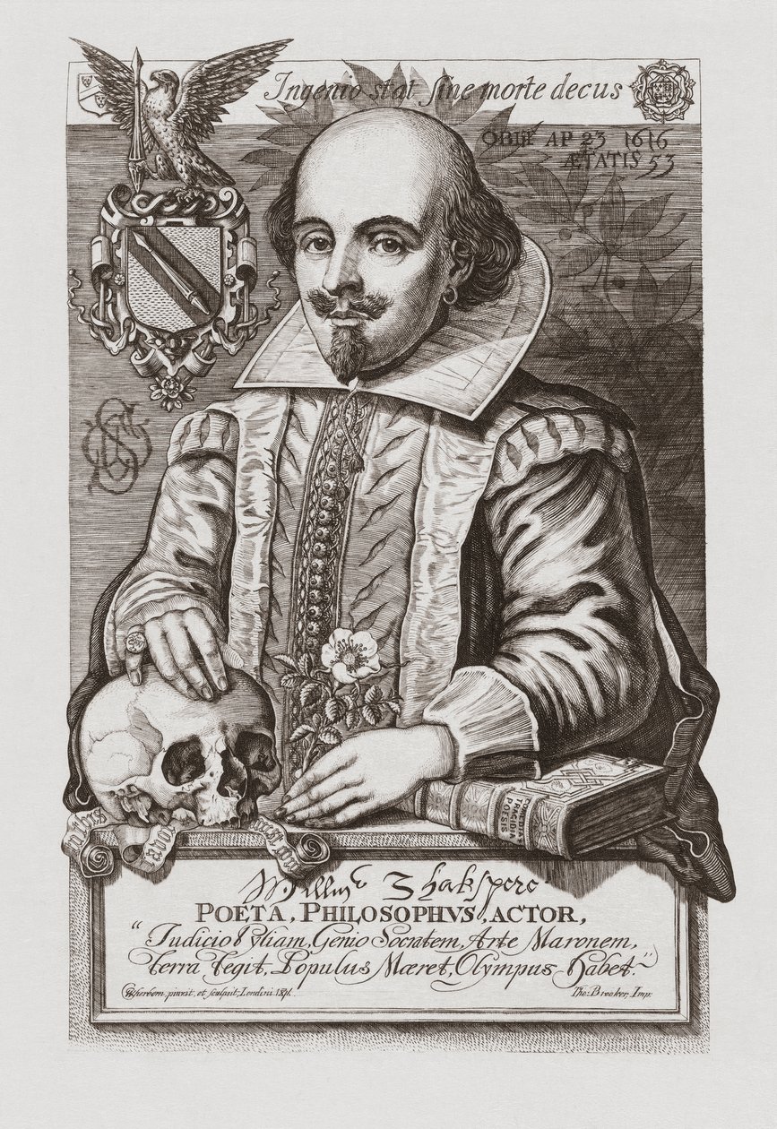 William Shakespeare. Portrett. av . .
