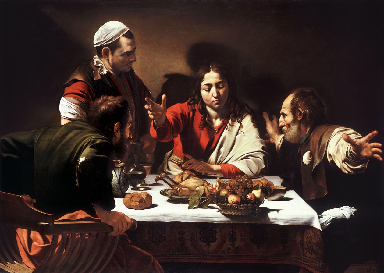 Kveldsmat på Emmaus av Michelangelo Merisi da  Caravaggio