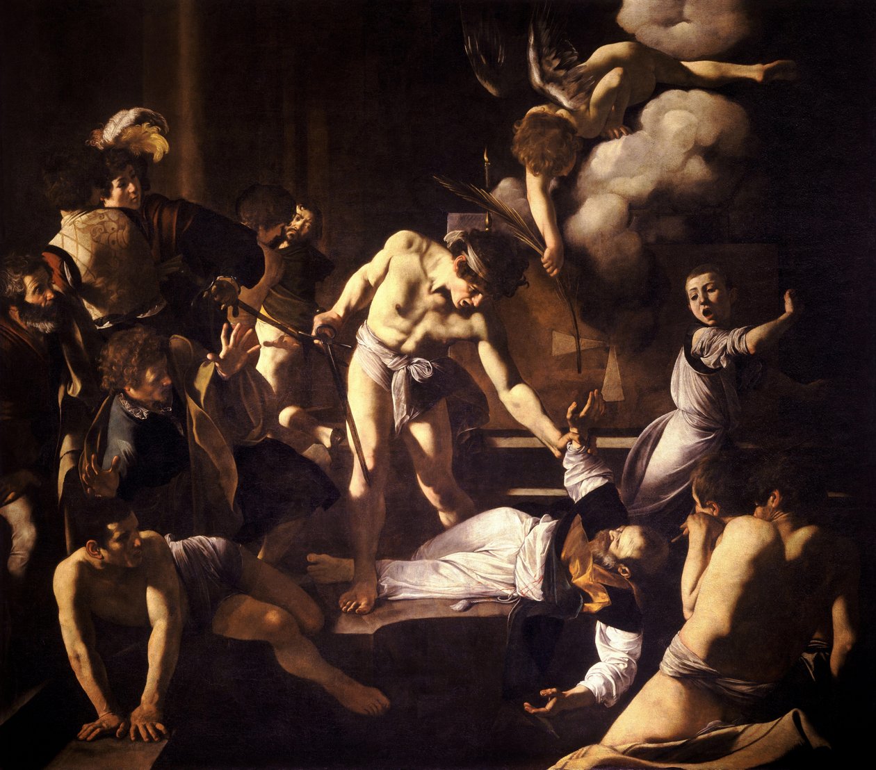 Matteus' martyrium av Michelangelo Merisi da  Caravaggio