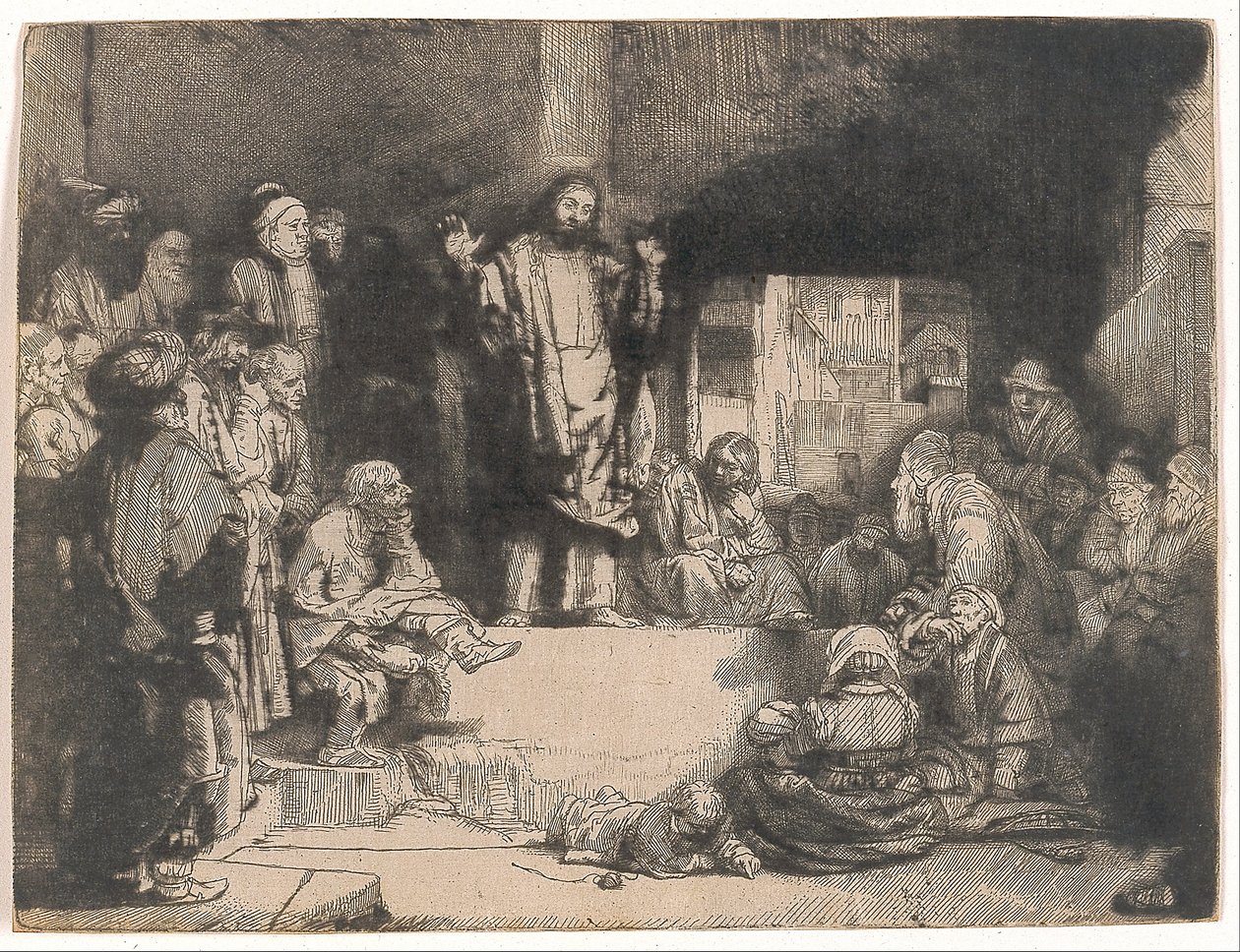 Kristus forkynner (La Petite Tombe) av Rembrandt van Rijn