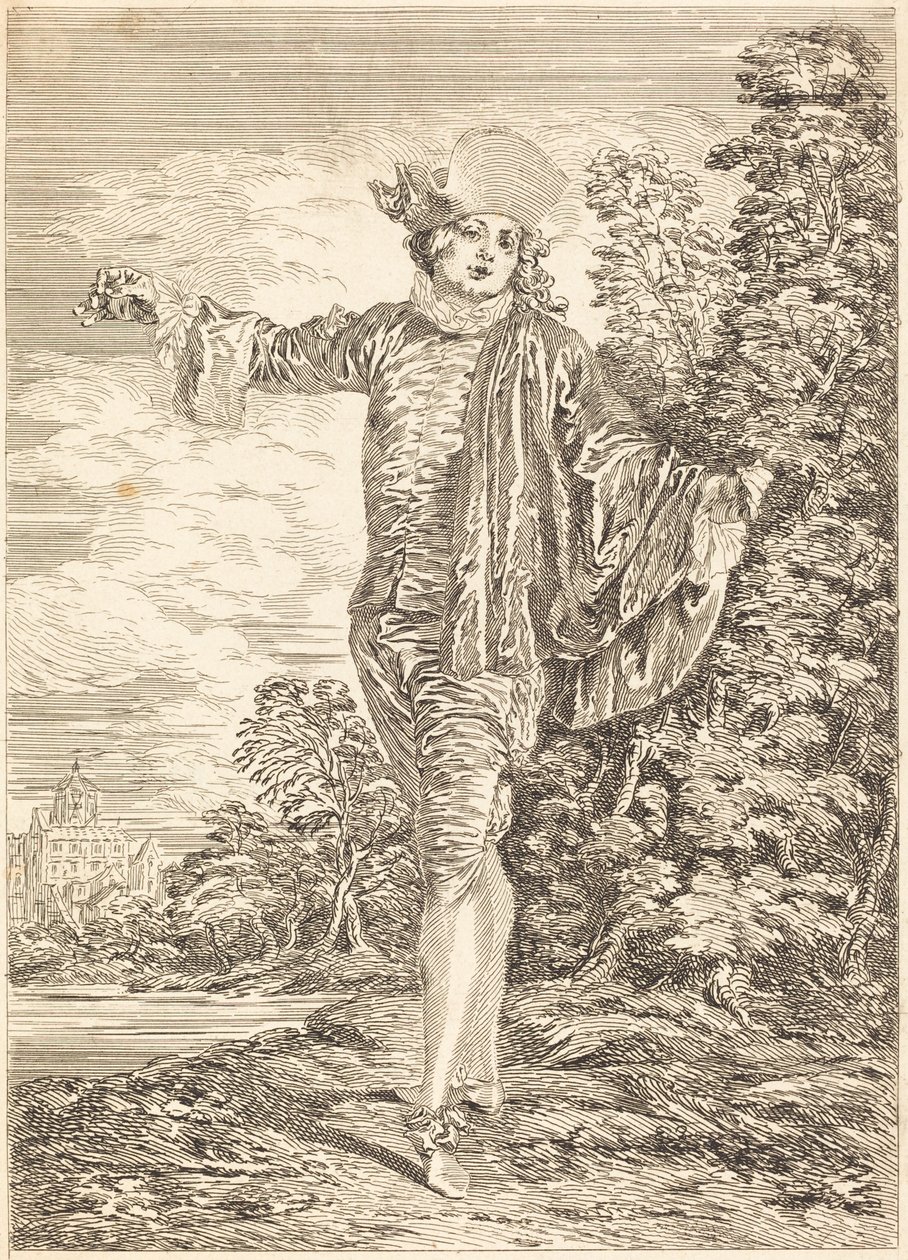 Likegyldig (The Indifferent) av after Antoine Watteau