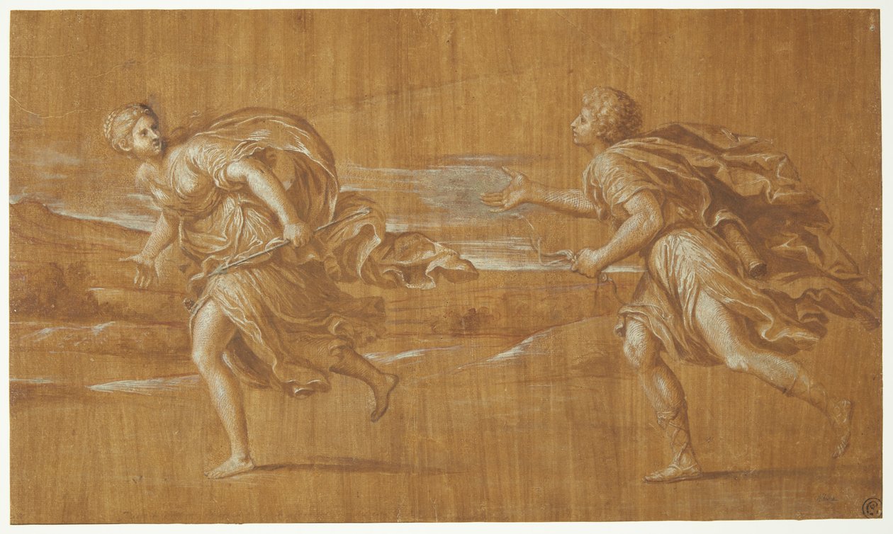 Apollo forfølger Daphne av after Francesco Albani