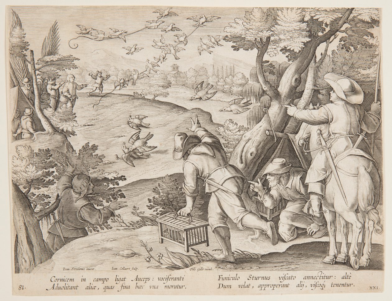 Fowling av after Jan van der Straet, called Stradanus