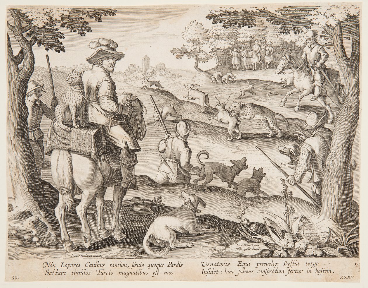 Kaninjakt av after Jan van der Straet, called Stradanus