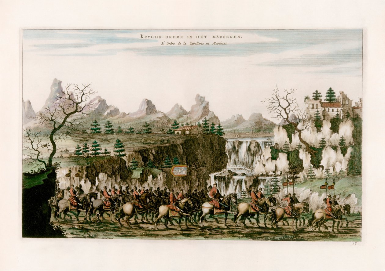 Kavaleri marsjerer av after Johannes Nieuhof
