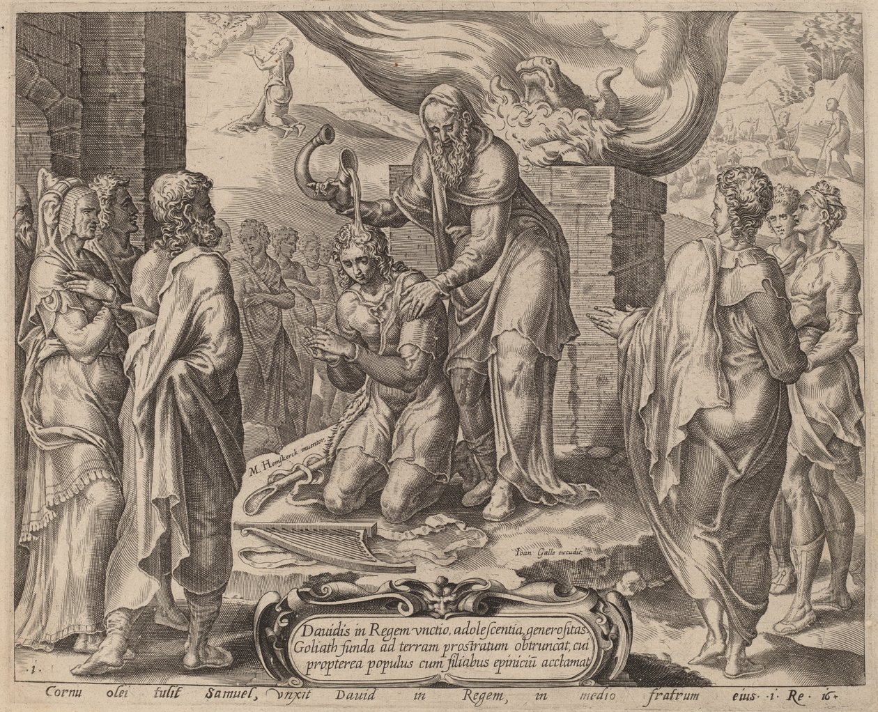 Samuel salver David av after Maerten van Heemskerck