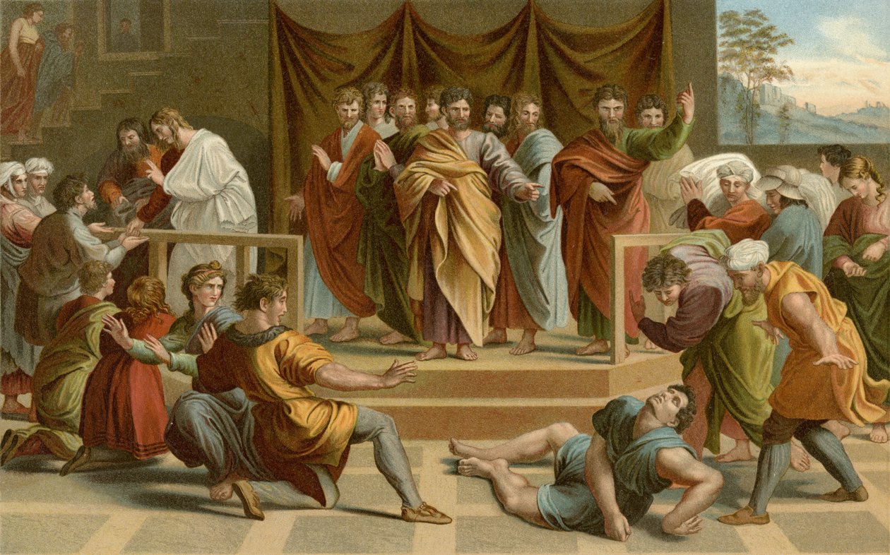 Ananias død av after Raphael