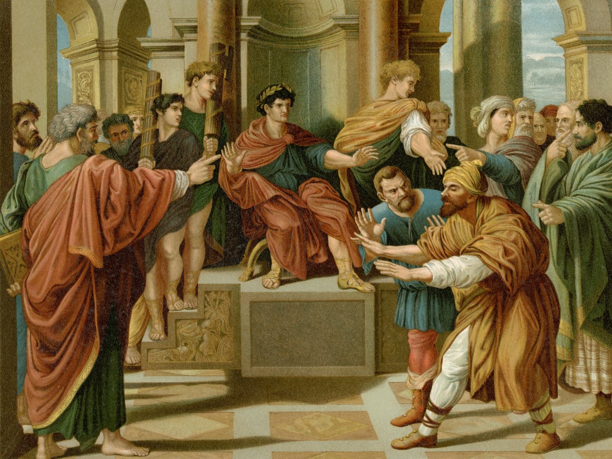 Elymas blir blind av after Raphael