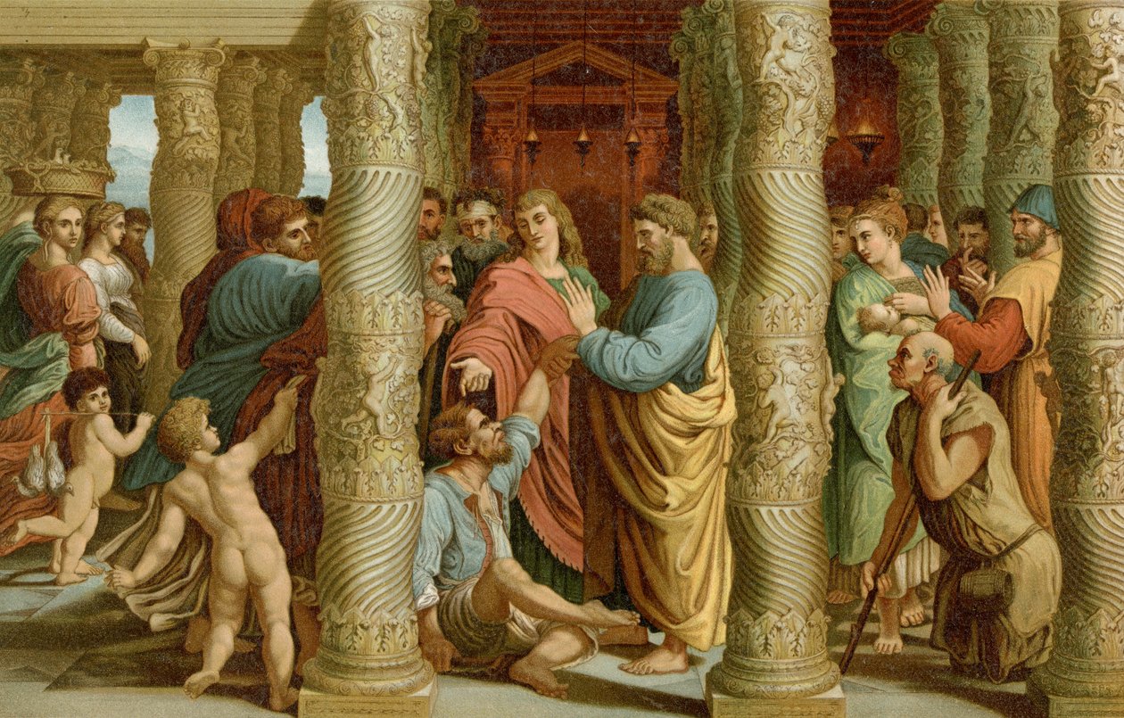 Helbredelse av de lammefødte av after Raphael