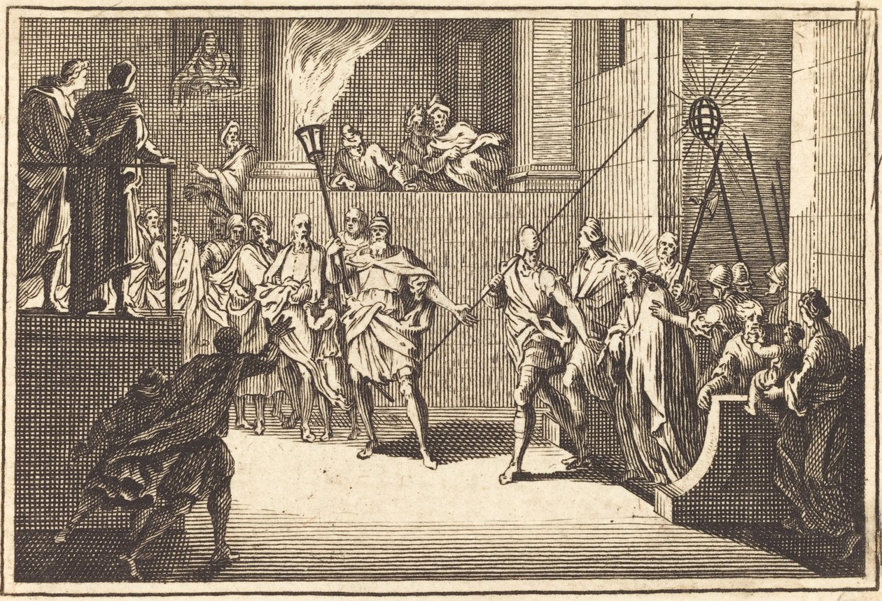 Kristus før Annas av after Sébastien Le Clerc I